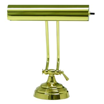 Advent 1-Light Piano with Desk Lamp in Polished Brass