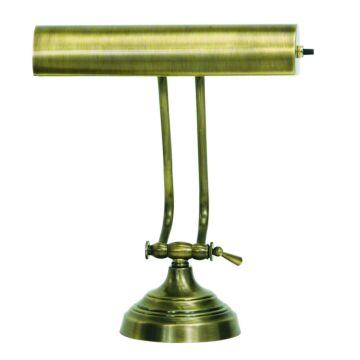 Advent 1-Light Piano with Desk Lamp in Antique Brass