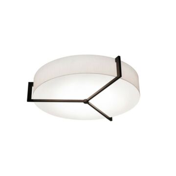 Apex Three Light Flush Mount in Linen White Espresso by AFX Lighting