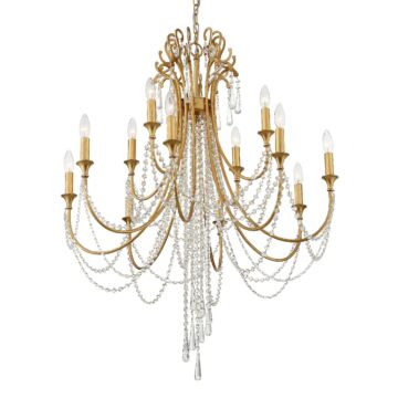 Arcadia 12 Light Chandelier in Antique Gold by Crystorama