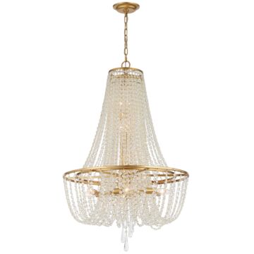 Arcadia Nine Light Chandelier in Antique Gold by Crystorama