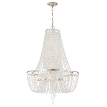 Arcadia Nine Light Chandelier in Antique Silver by Crystorama