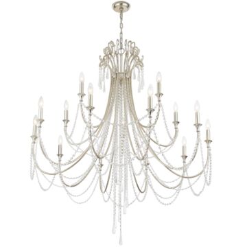 Arcadia 15 Light Chandelier in Antique Silver by Crystorama