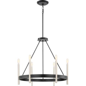 Anthem Six Light Chandelier in Mystic Black by Quoizel