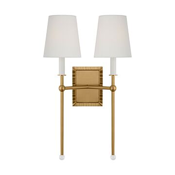 Baxley Two Light Wall Sconce in Burnished Brass by Visual Comfort Studio
