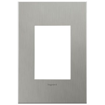 LeGrand adorne Brushed Stainless Steel 1 Opening + Wall Plate
