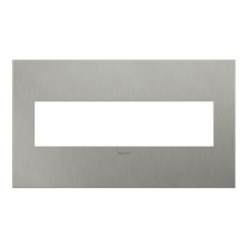  adorne Brushed Stainless Steel 4 Opening Wall Plate