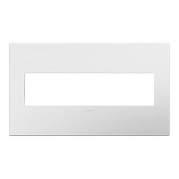 LeGrand adorne Gloss White on White 4 Opening Wall Plate