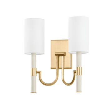 Gustine Two Light Wall Sconce in Vintage Gold Leaf by Troy Lighting
