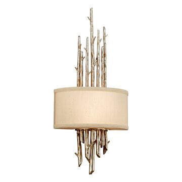 Adirondack Two Light Wall Sconce in Warm Silver Leaf by Troy Lighting