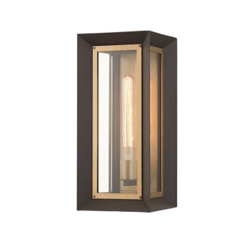 Lowry One Light Outdoor Wall Sconce in Textured BronzePatina Brass by Troy Lighting