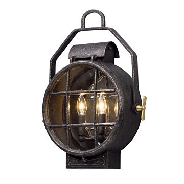 Point Lookout Two Light Wall Lantern in Aged Pewter by Troy Lighting