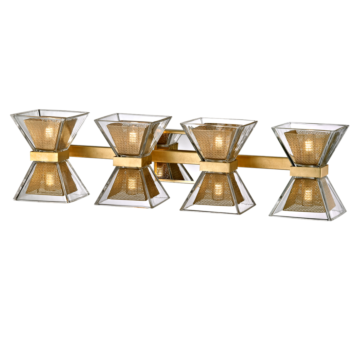 Expression Eight Light Bath and Vanity in Gold Leaf by Troy Lighting