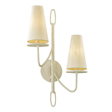 Marcel Two Light Wall Sconce in Gesso White by Troy Lighting
