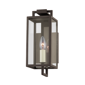 Beckham One Light Outdoor Wall Sconce in Textured Bronze by Troy Lighting