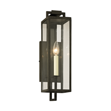 Beckham One Light Wall Lantern in Forged Iron by Troy Lighting