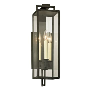 Beckham Three Light Wall Lantern in Forged Iron by Troy Lighting