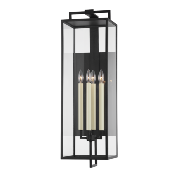 Beckham Four Light Outdoor Wall Sconce in Forged Iron by Troy Lighting
