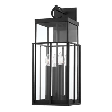 Longport Four Light Outdoor Wall Sconce in Textured Black by Troy Lighting