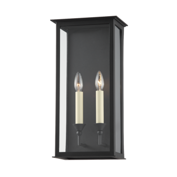 Chauncey Two Light Outdoor Wall Sconce in Textured Black by Troy Lighting