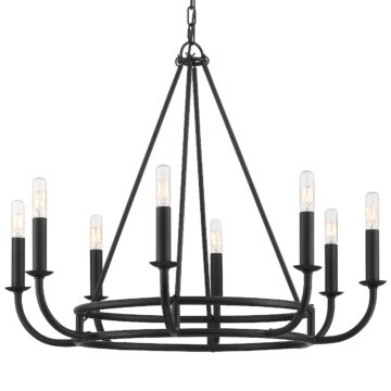 Bailey Eight Light Chandelier in Matte Black by Crystorama