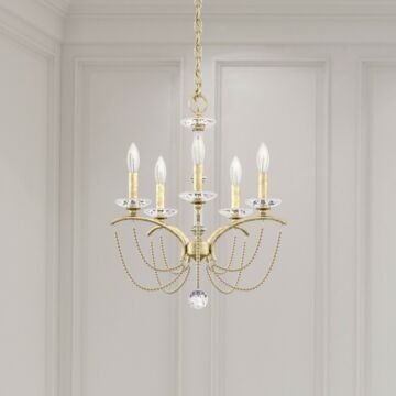 Priscilla Five Light Chandelier in Heirloom Gold by Schonbek
