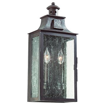Newton Two Light Wall Lantern in Soft Off Black by Troy Lighting