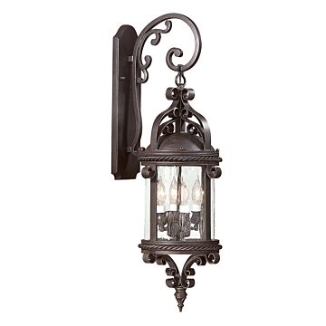 Pamplona Four Light Wall Lantern in Soft Off Black by Troy Lighting