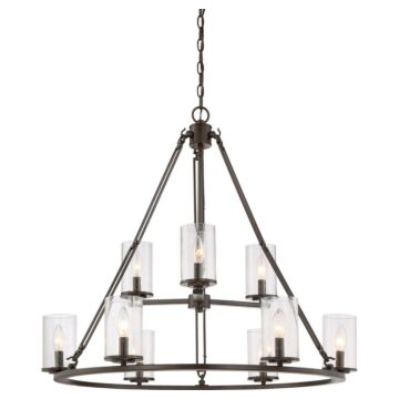Buchanan Nine Light Chandelier in Western Bronze by Quoizel