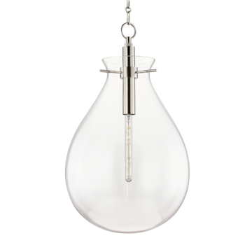 Ivy LED Pendant in Polished Nickel by Hudson Valley
