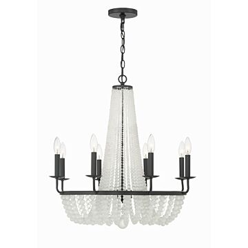 Bella Eight Light Chandelier in Matte Black by Crystorama
