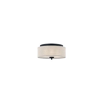 Blanche Three Light Flush Mount in Matte Black by Quoizel