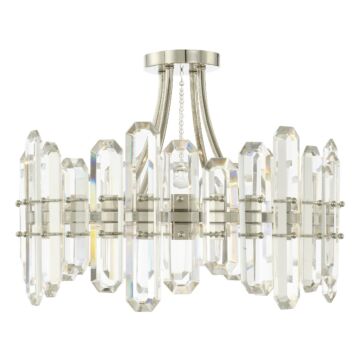 Crystorama Bolton 4 Light Ceiling Light in Polished Nickel with Faceted Crystal Elements Crystals