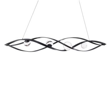 Slipstream LED Linear Pendant in Black by Schonbek Beyond