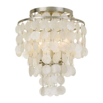 Brielle Three Light Flush Mount in Antique Silver by Crystorama