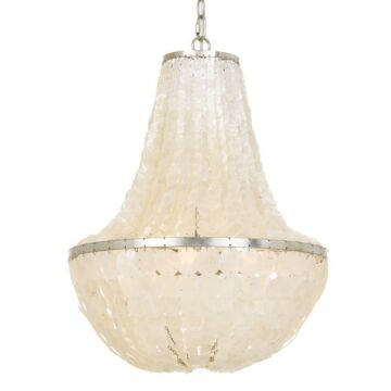 Brielle Six Light Chandelier in Antique Silver by Crystorama