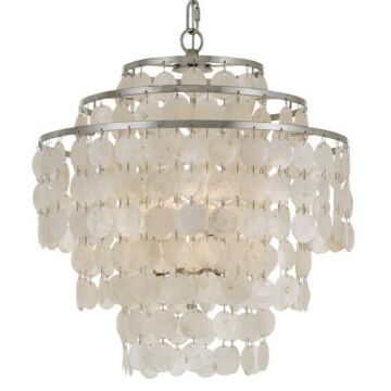 Brielle Four Light Chandelier in Antique Silver by Crystorama