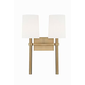 Bromley Two Light Wall Sconce in Vibrant Gold by Crystorama