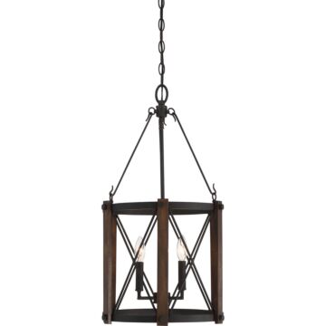 Baron Three Light Foyer Pendant in Marcado Black by Quoizel