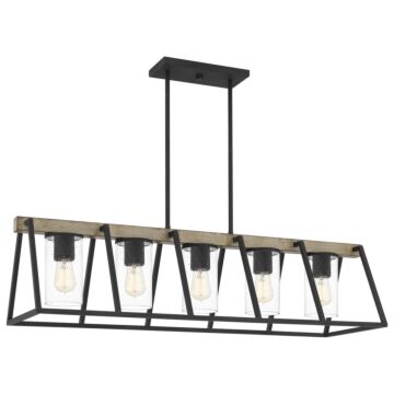 Brockton Five Light Linear Chandelier in Grey Ash by Quoizel
