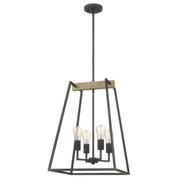 Brockton Four Light Foyer Pendant in Grey Ash by Quoizel