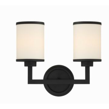 Bryant Two Light Wall Sconce in Black Forged by Crystorama