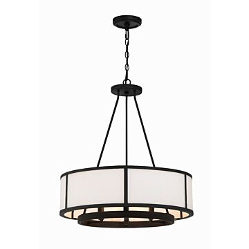 Bryant Six Light Chandelier in Black Forged by Crystorama