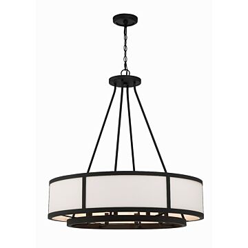 Bryant Eight Light Chandelier in Black Forged by Crystorama