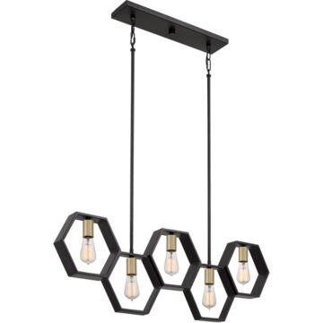 Bismarck Five Light Island Chandelier in Earth Black by Quoizel
