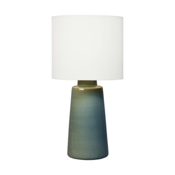 Vessel One Light Table Lamp in Blue Anglia Crackle by Visual Comfort Studio