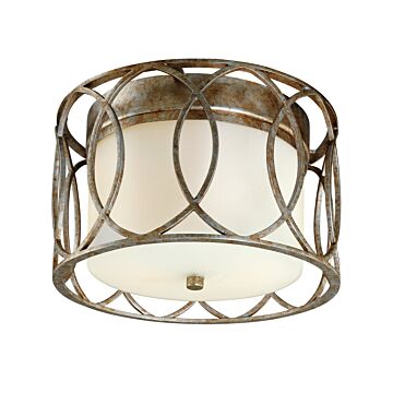 Sausalito Two Light Flush Mount in Silver Gold by Troy Lighting