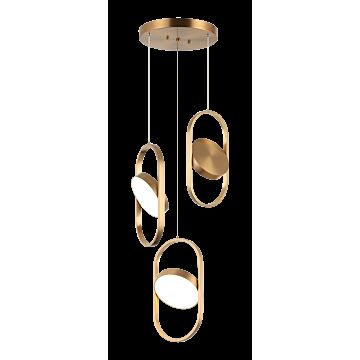 Kennedy LED Pendant in Aged Gold Brass by Matteo Lighting