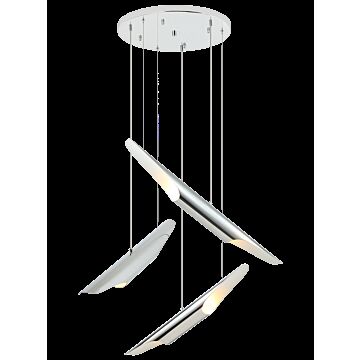 Stylus Six Light Chandelier in Chrome by Matteo Lighting