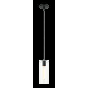 Lincoln One Light Pendant in Matte Black by Matteo Lighting